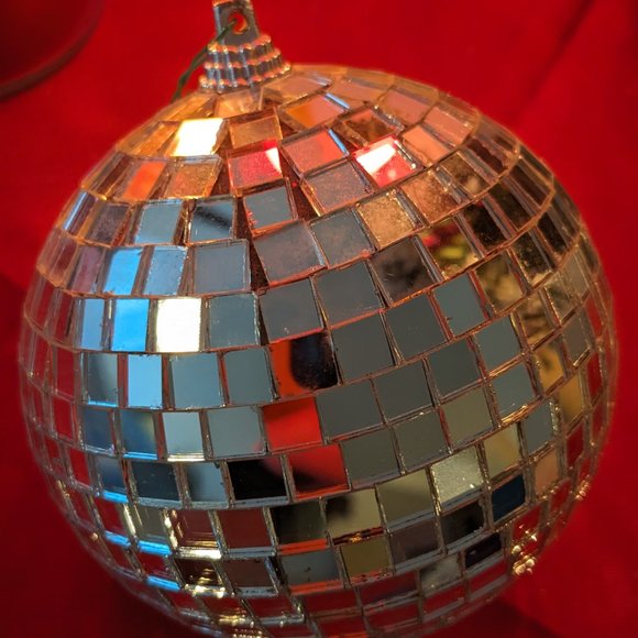 Large 5" Mirrored Disco Ball Like Tree Ornament - Picture 8 of 11